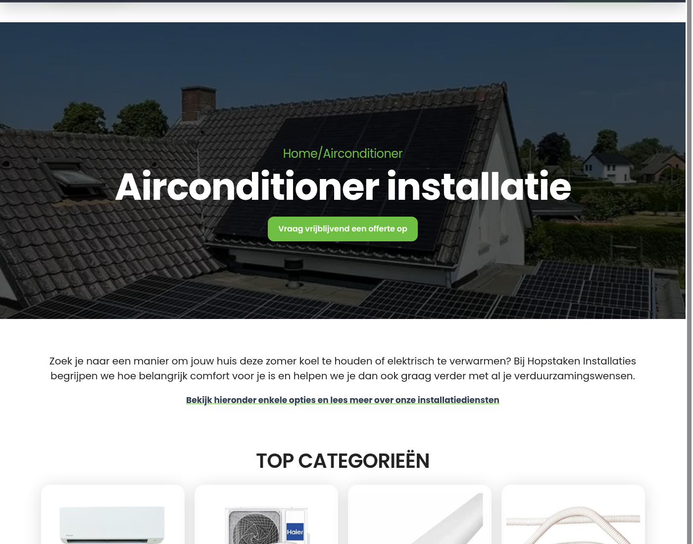 Airco-installatie in een nette woonomgeving