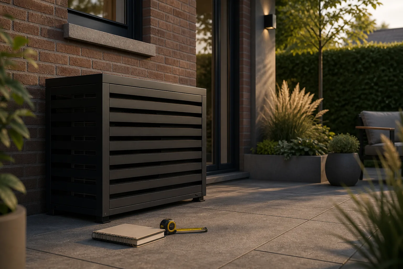 Buitenruimte met airco en nette afwerking