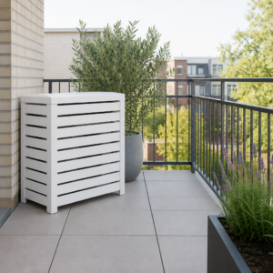 Compact witte airco omkasting